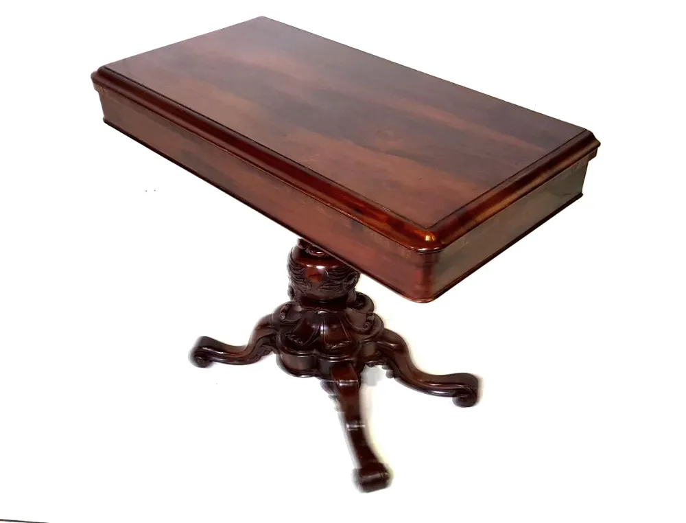 Top Quality 19th Century Rosewood Turn-over Leaf Card Table 