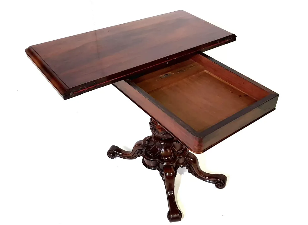 Top Quality 19th Century Rosewood Turn-over Leaf Card Table 
