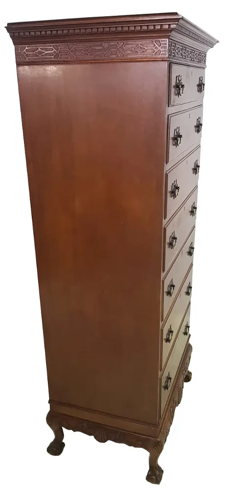 1920's Mahogany Tall Boy after Chippendale
