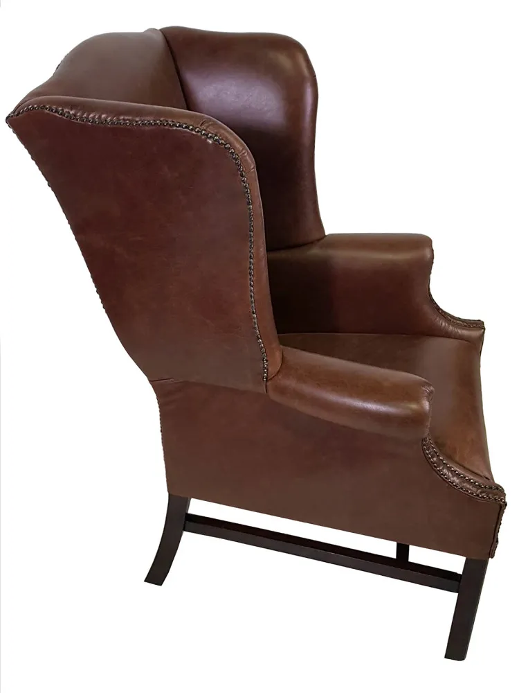 Georgian Style Leather Wingback Armchair