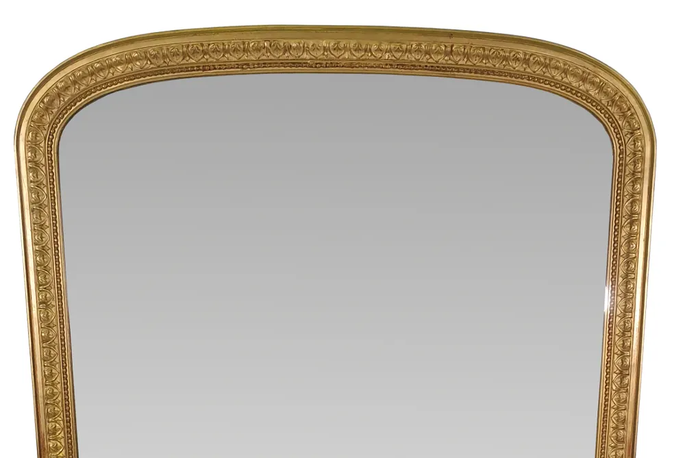 19th Century Gilt Arch Top Overmantle Mirror