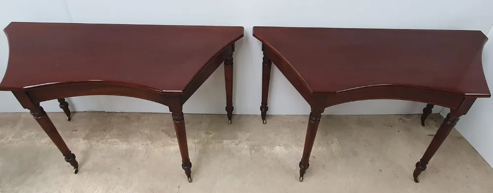 19th Century Pair of Mahogany Console Tables