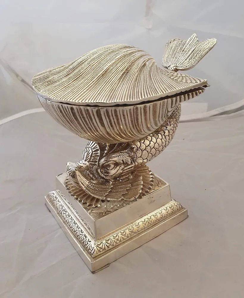 Silver Plated Dolphin and Shell Ring Dish