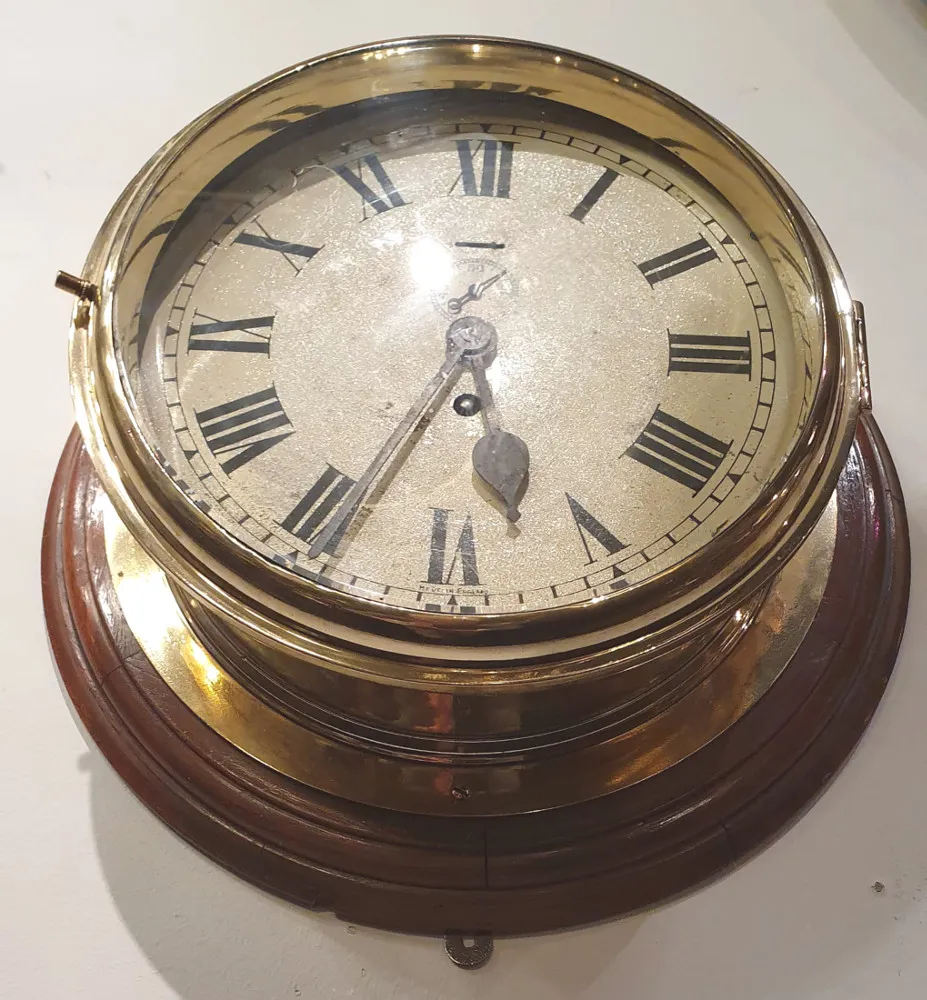 19th Century Marine Brass Ships Clock 