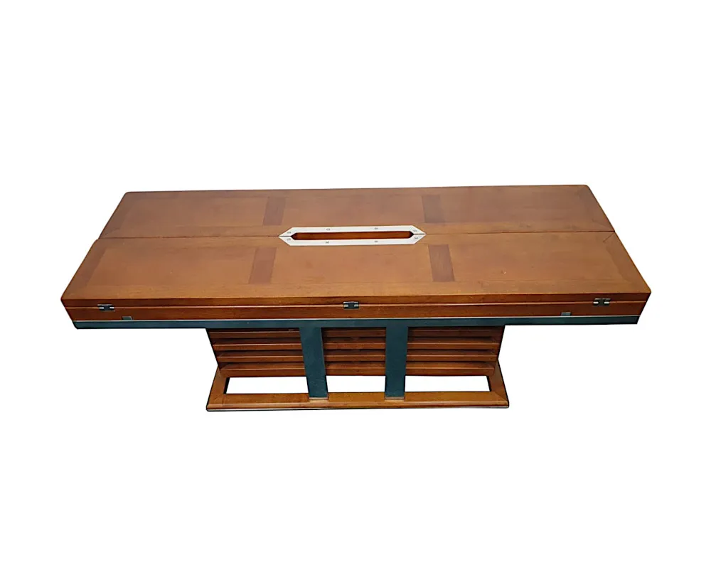 A Fine Art Deco Design Cherrywood and Chrome Coffee Table