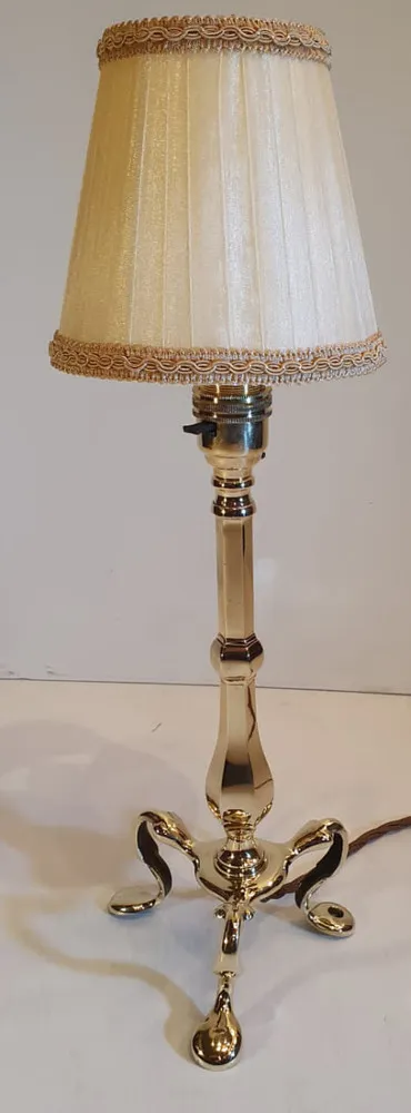 19th Century Brass Candlestick Converted to a Table Lamp