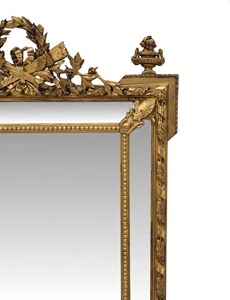 A Very Fine Large 19th Century Giltwood Margin Overmantle or Hall Mirror
