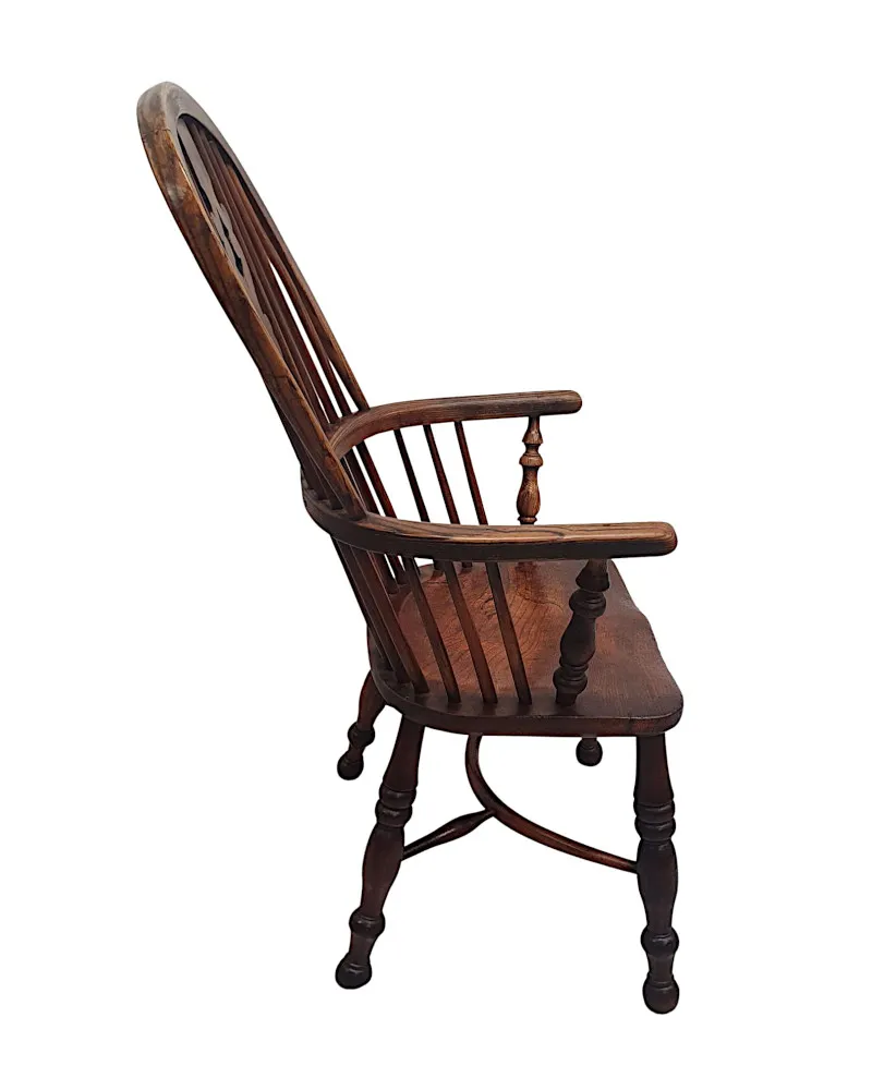 A Very Rare and Fine 19th Century High Back Windsor Arm Chair