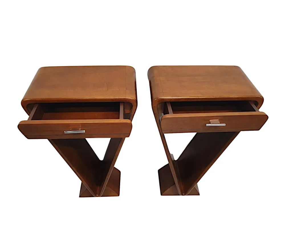 A Fabulous Pair of Bedside or Side Tables in the Art Deco Style