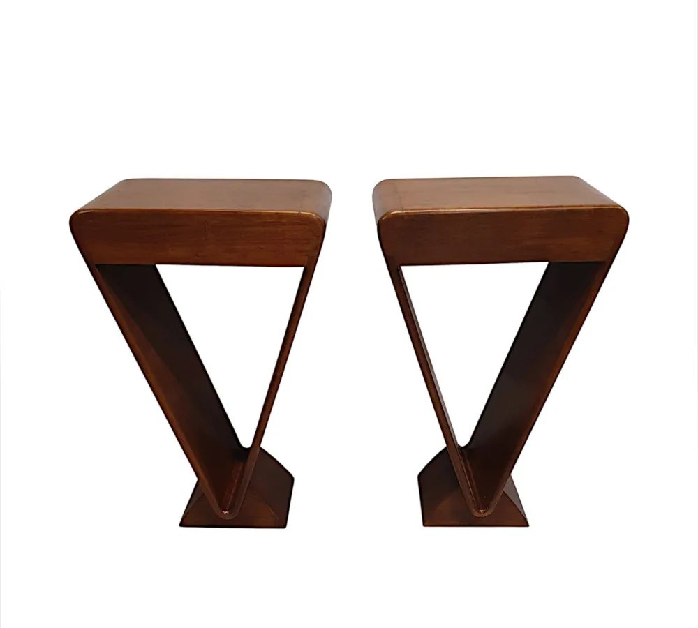 A Fabulous Pair of Bedside or Side Tables in the Art Deco Style