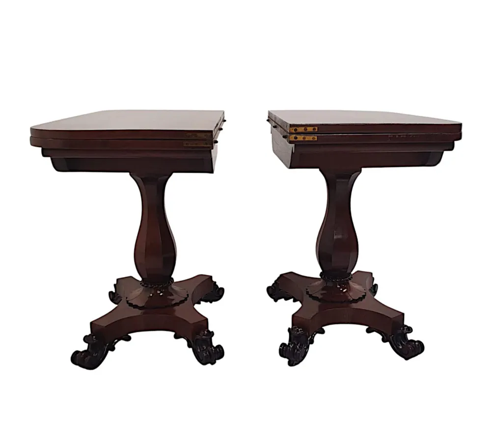A Very Rare Pair of 19th Century William IV Card Tables 