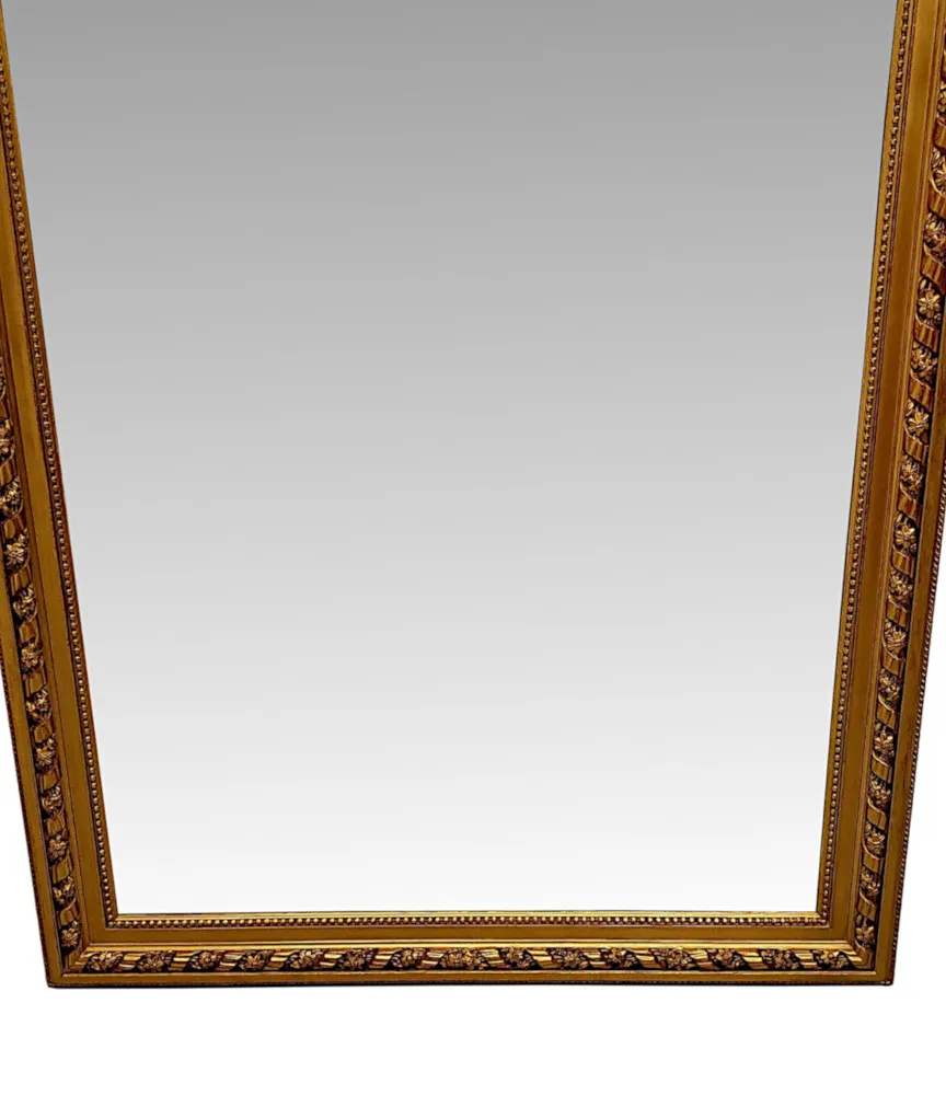 A Gorgeous 19th Century Gilt Finish Hall or Overmantle Mirror