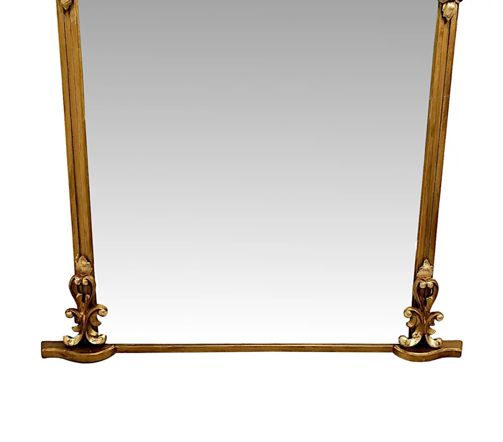 A Very Rare and Fine Pair of 19th Century Giltwood Overmantle Mirrors