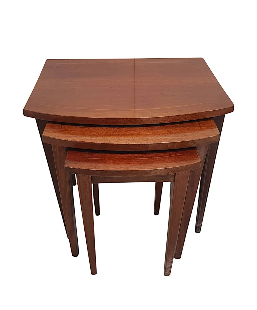 A Fabulous Mid 20th Century Set of Inlaid Nest of Tables 
