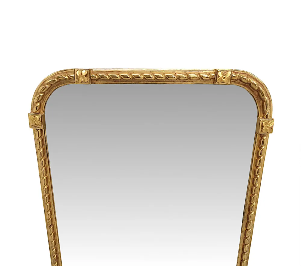 A Fabulous 19th Century Overmantle Mirror with Ribbon Twist Detail