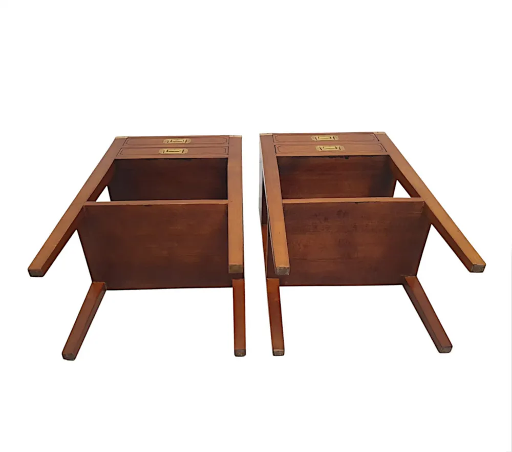 A Fabulous Pair of Campaign Style Side Tables