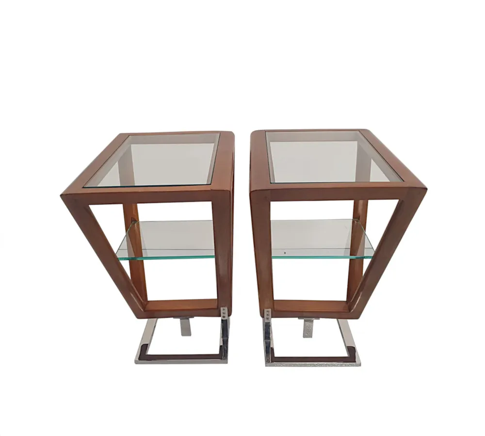 A Stunning Pair of Side Tables in the Art Deco Design