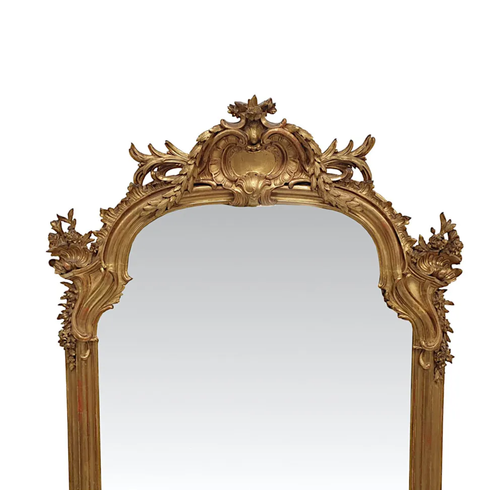 A Fabulous 19th Century Large Giltwood Hall or Overmantel Mirror