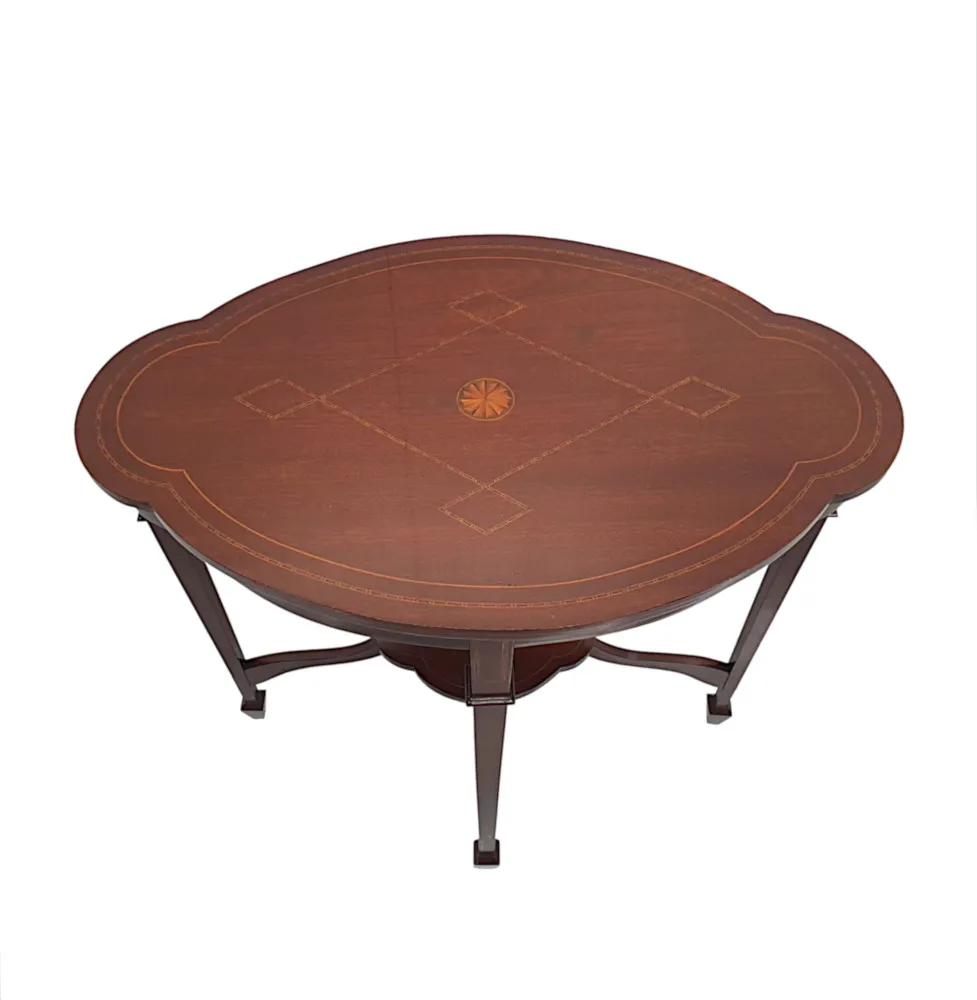 A Gorgeous Edwardian Marquetry Inlaid Occasional Table