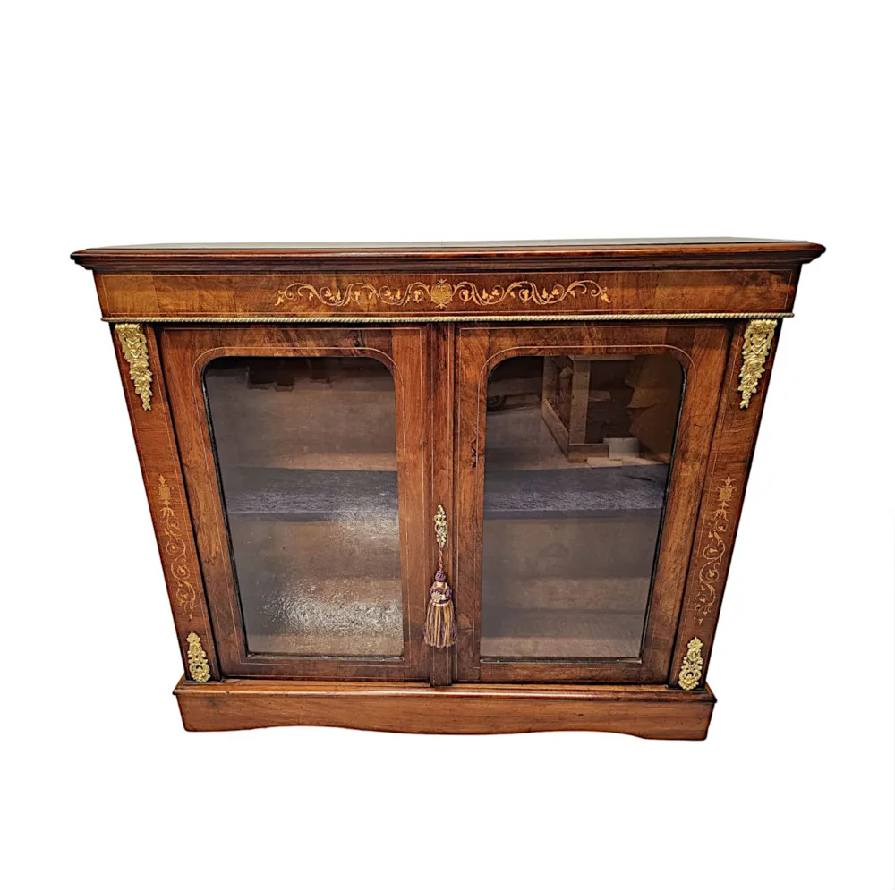 A Fabulous 19th Century Ormolu Mounted Burr Walnut Two Door Cabinet
