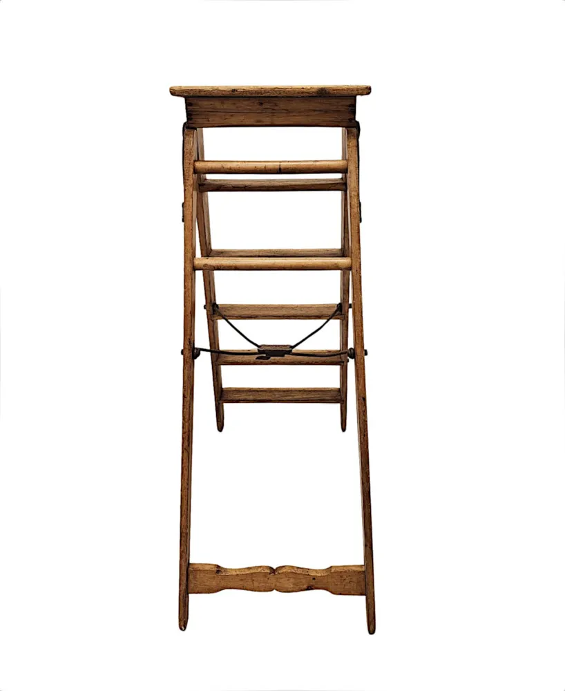  A Very Fine and Unusual 19th Century Pine Step Ladder or Library Steps