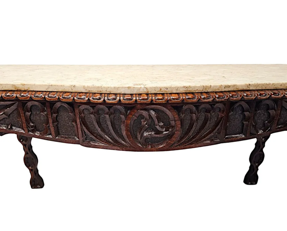 A Very Rare and Fine 19th Century Irish Gothic Hall or Console Table 