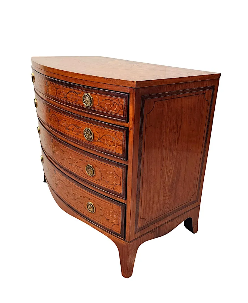  A Very Rare Early 19th Century Regency Bowfronted Chest of Drawers