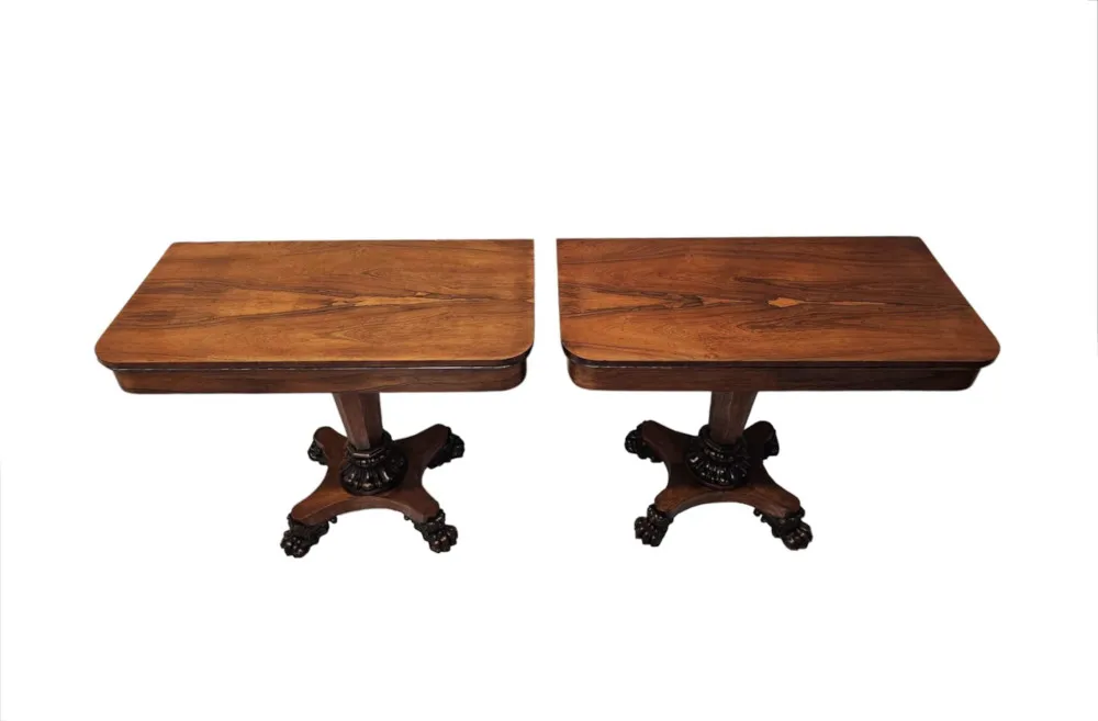  A Rare Pair of Early 19th Century William IV Card Tables