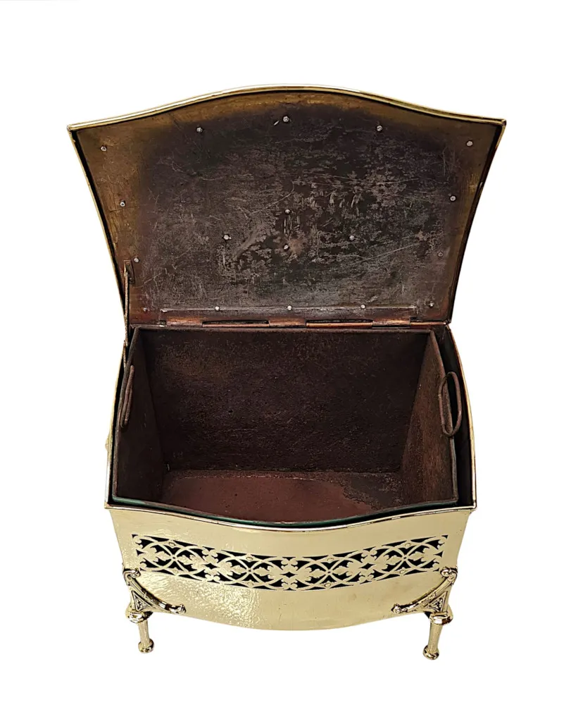  A Fabulous Edwardian Polished Brass Log or Coal Box