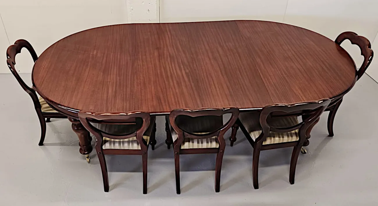  A Gorgeous 19th Century D-End Mahogany Dining Table after Strahan