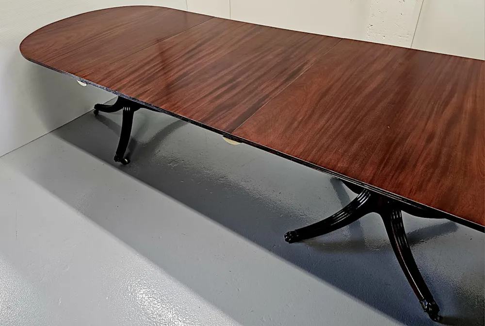 A Very Fine Early 20th Century Regency Style D-End Dining Room Table