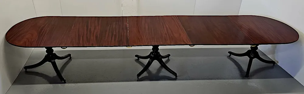 A Very Fine Early 20th Century Regency Style D-End Dining Room Table