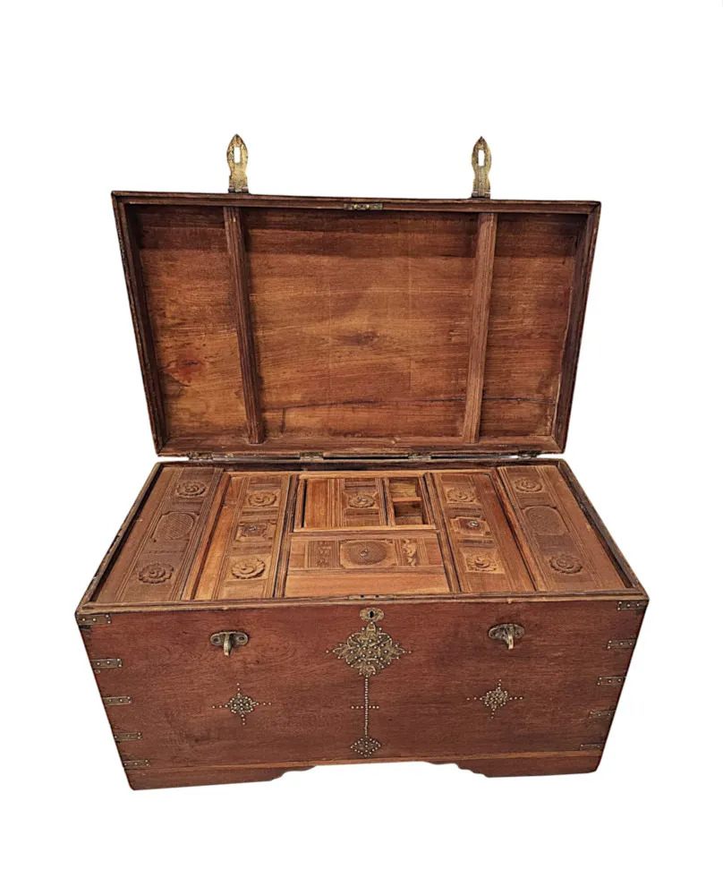 A Very Rare 19th Century Anglo Indian Travelling Trunk