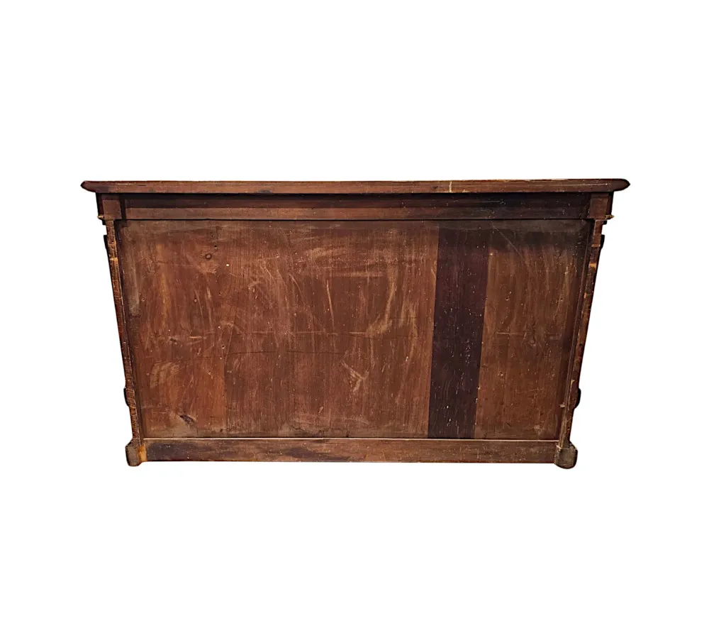 A Very Fine 19th Century Inlaid Fiddle Back Mahogany and Burl Amboyna Topped Credenza with Ormolu Mounts