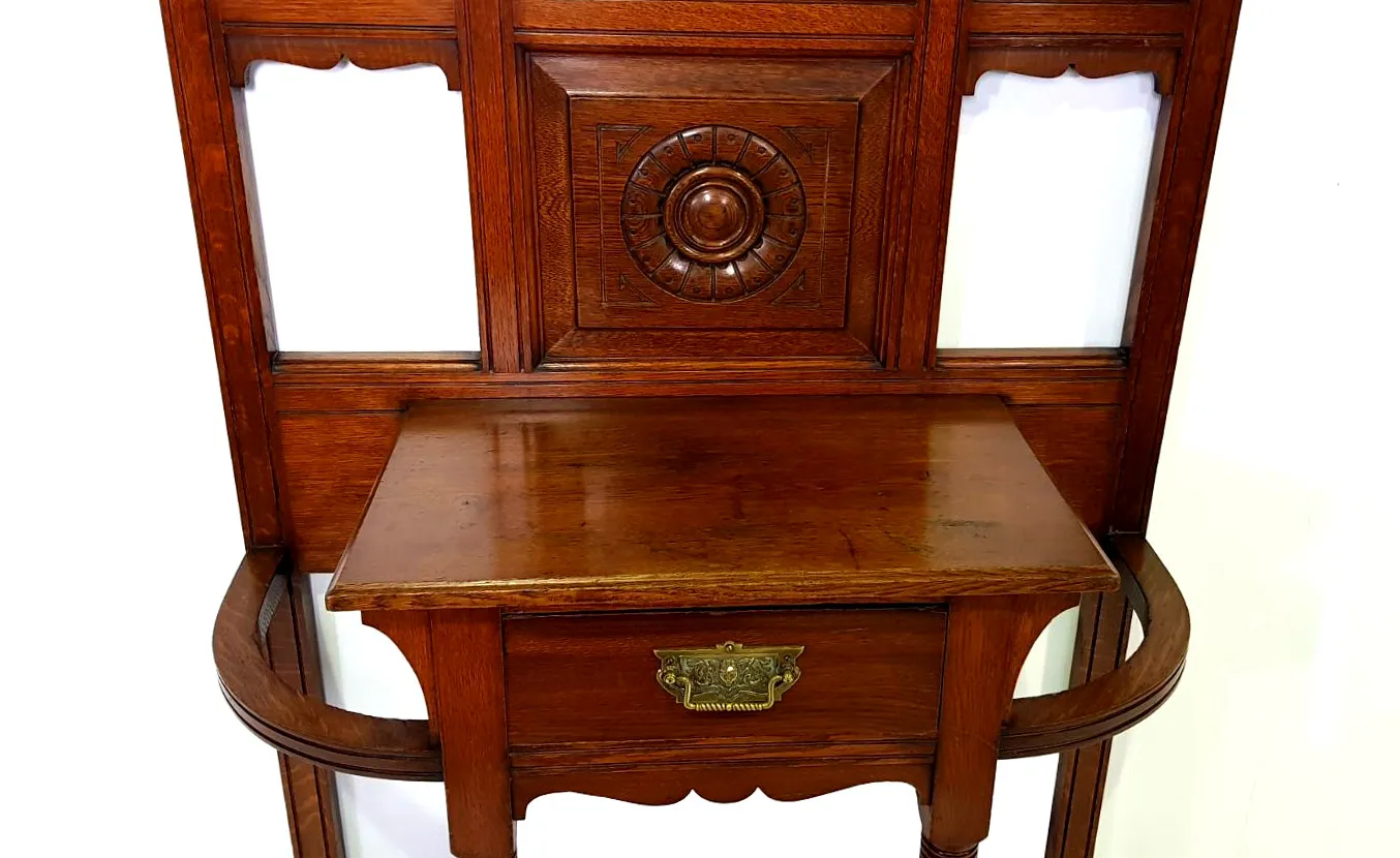 Good Quality Edwardian Oak Hallstand
