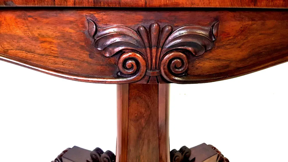 Top Quality William IV (1830 - 1837) Irish Rosewood Turn-over Leaf Card Table