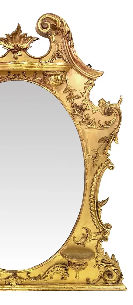 Unusual 19th Century Gilt Overmantle Mirror