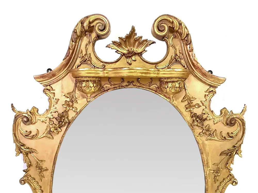 Unusual 19th Century Gilt Overmantle Mirror