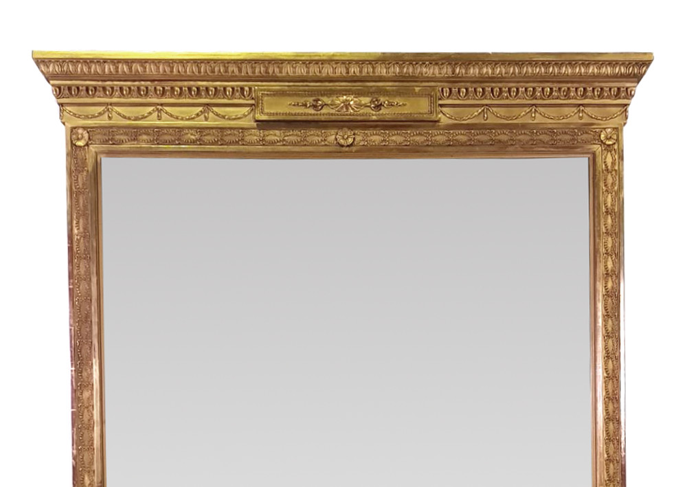 Good Quality 19th Century Gilt Tall Upright Mirror in the Adam's Design