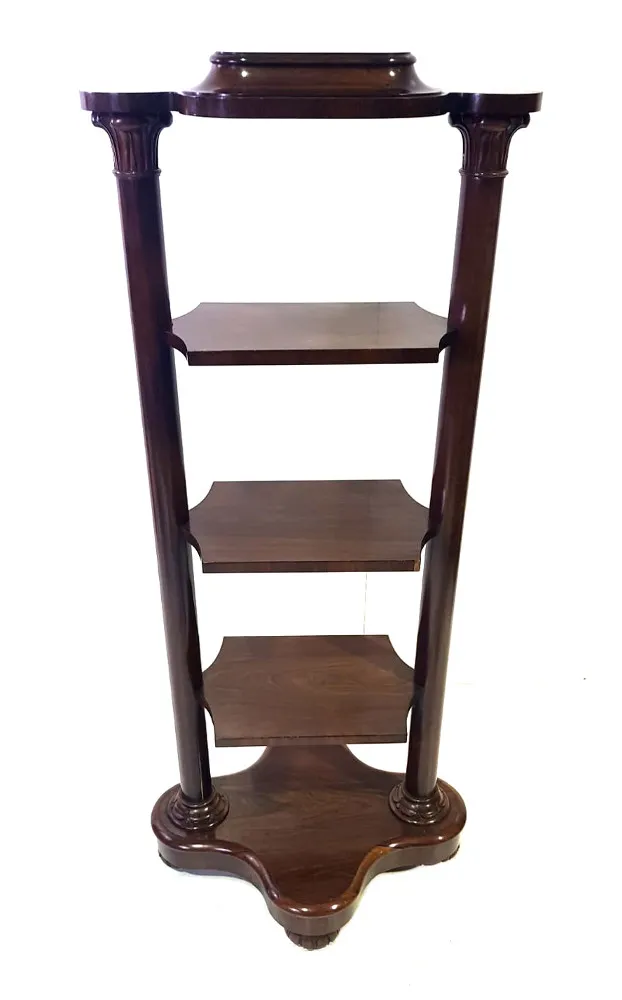 Very Unusual William IV Rosewood 4-Tier What-Not Book Stand