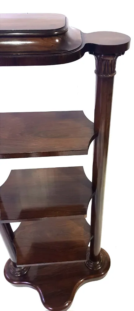 Very Unusual William IV Rosewood 4-Tier What-Not Book Stand