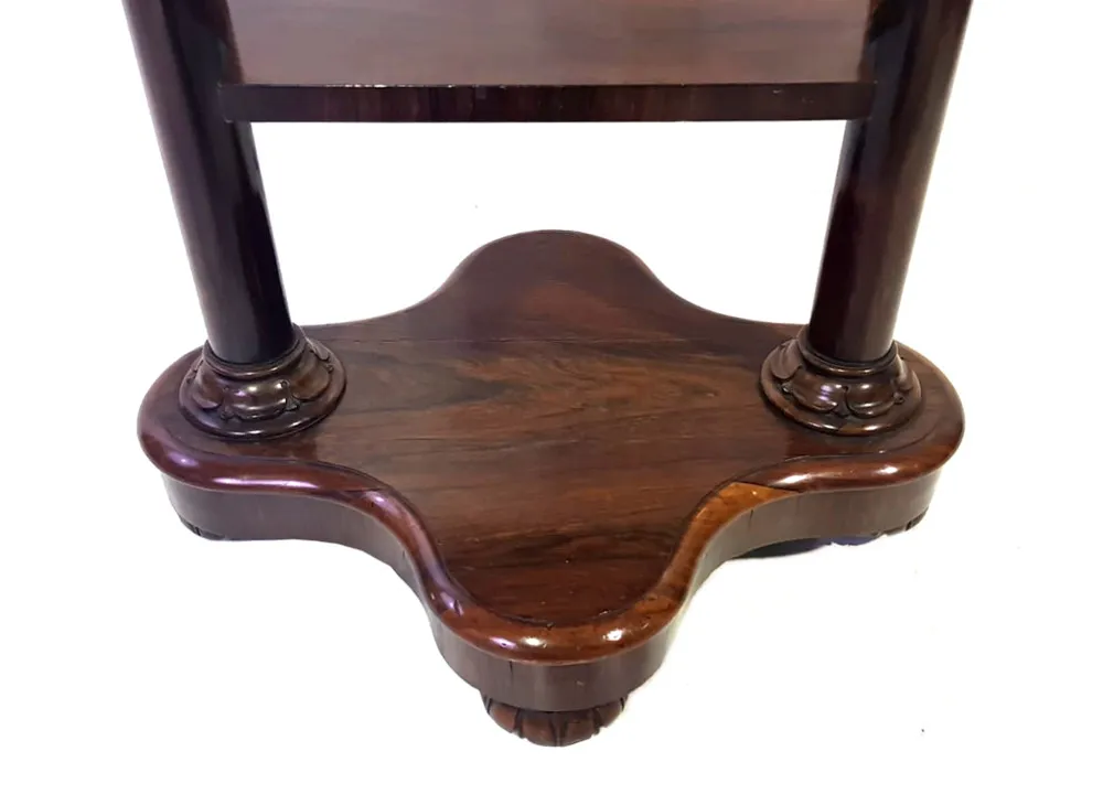 Very Unusual William IV Rosewood 4-Tier What-Not Book Stand