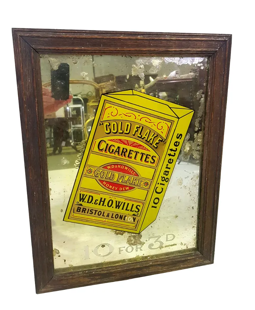 Antique Gold Flake Advertising Mirror