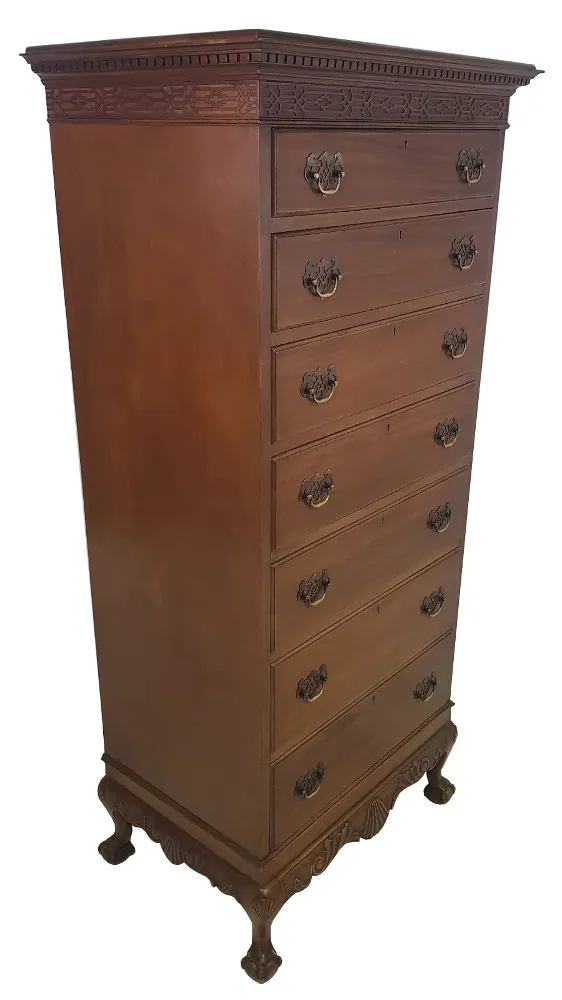 1920's Mahogany Tall Boy after Chippendale