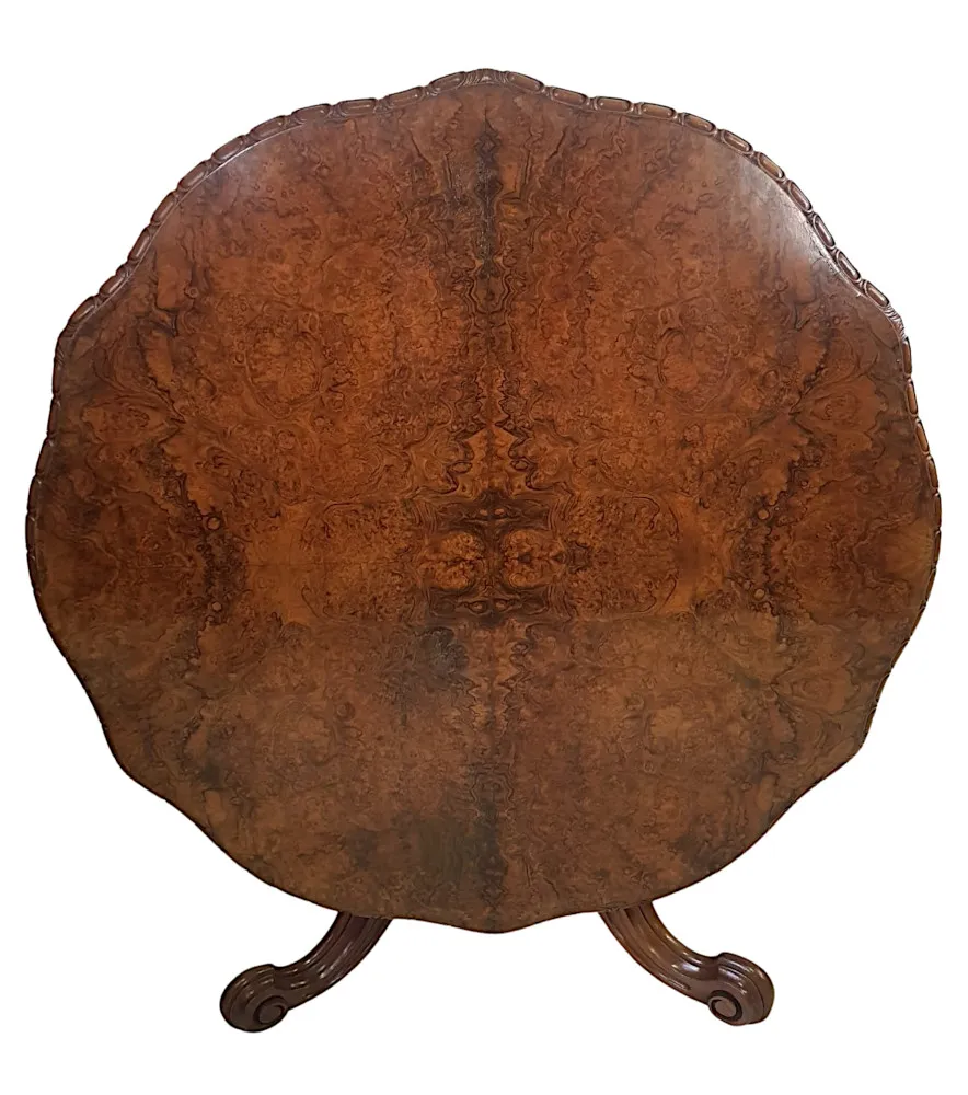 A Very Fine 19th Century Burr Walnut Flip Top Dining Table