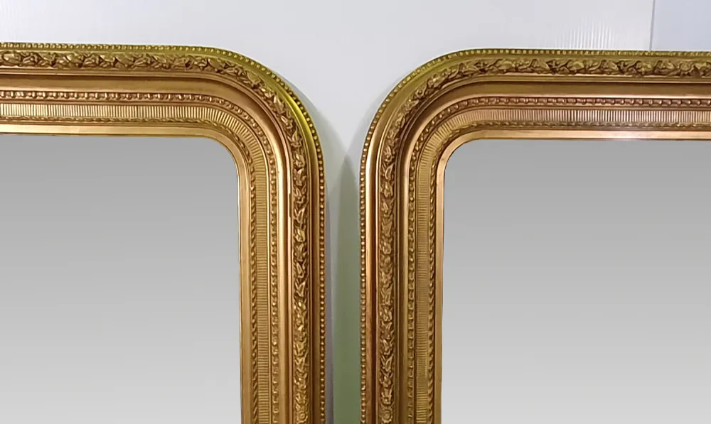 Very Rare Pair of 19th Century Gilt Mirrors