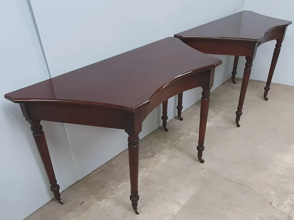 19th Century Pair of Mahogany Console Tables