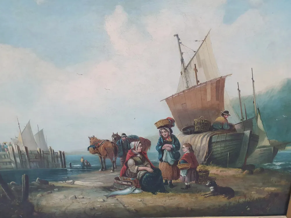 19th Century Oil On Canvas In Gilt Frame 