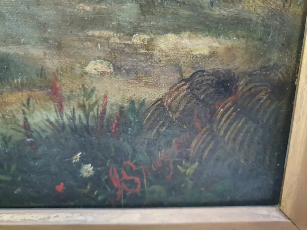 19th Century Oil On Canvas In Gilt Frame 