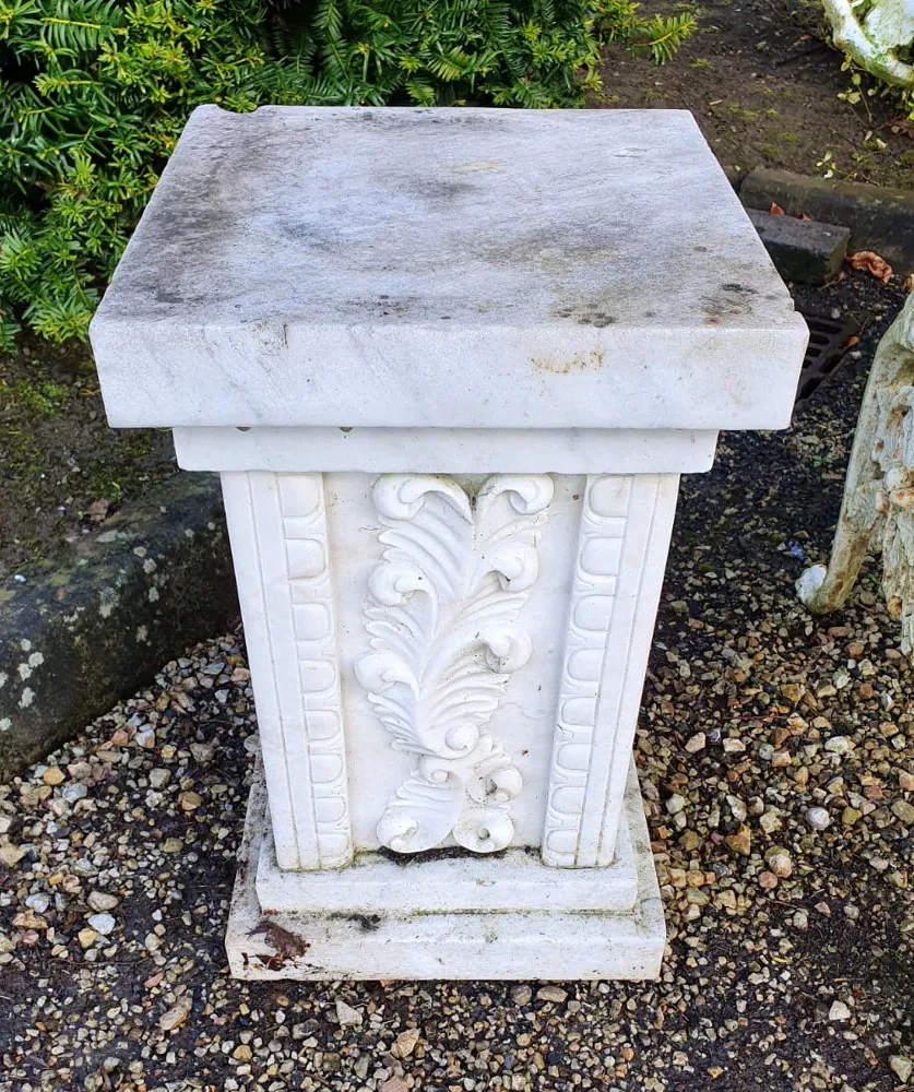Pair Of 19th Century Carved Marble Bust Stands